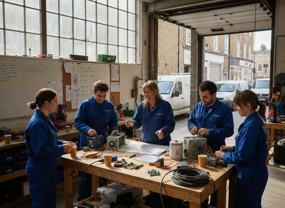 The Honest Services Electric Heating team at work in London